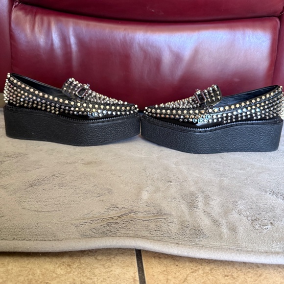 STUNNING Jeffrey Campbell CHOUX-ST Black Studded  Loafers SZ 5.5  Orig. $310 - Picture 7 of 15